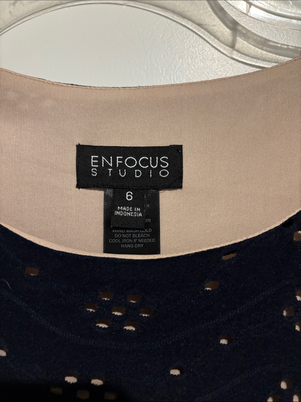 Enfocus Studio Navy Eyelet Sleeveless A-Line Dress - Picture 2 of 4